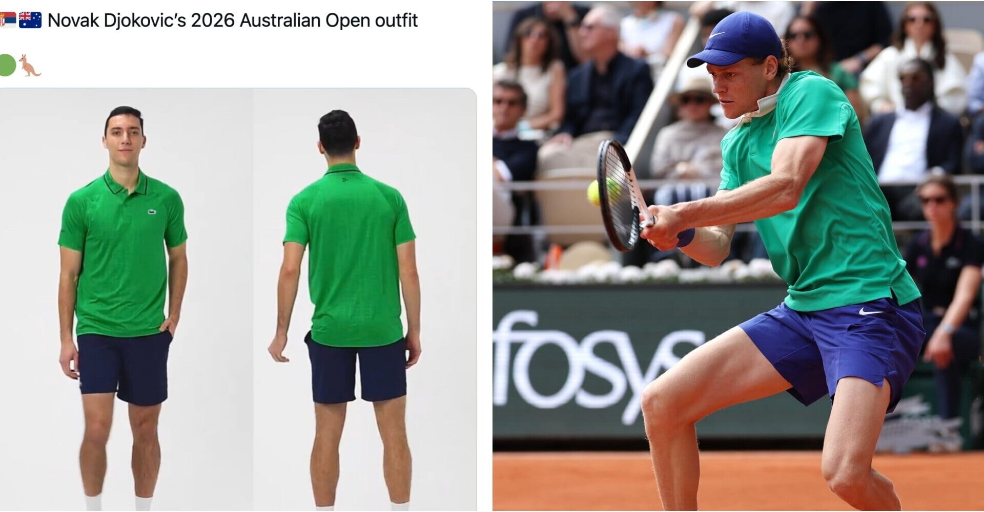 la curiosa indiscrezione sull'outfit all'Australian Open