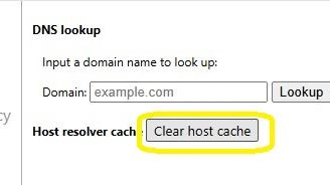 Qui si svuota la cache DNS di Chrome