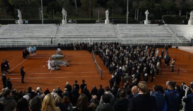 La camera ardente di Nicola Pietrangeli, allo stadio Nicola Pietrangeli