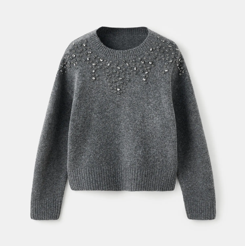 Pullover maglia cristalli