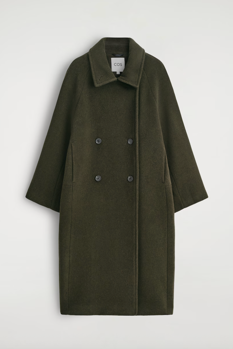 Cappotto doppiopetto oversize in lana