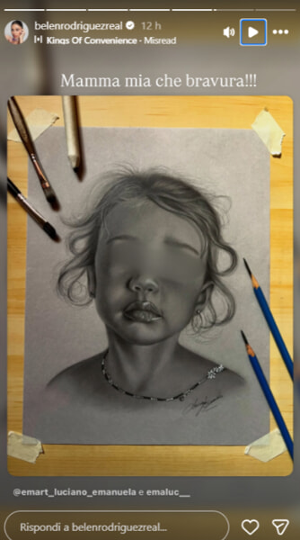La storia di Belen Rodriguez in cui ha condiviso il ritratto della figlia