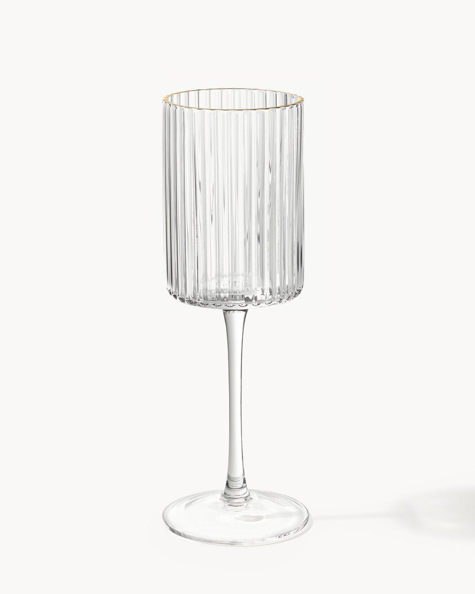 Bicchieri da vino in vetro soffiato con bordo dorato Aleo 4 pz