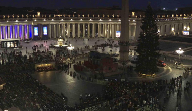 Piazza San Pietro con albero di Natale, Roma