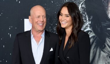 Emma Heming e Bruce Willis nel 2019 (foto Getty)