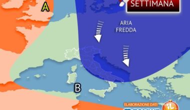 l'anticiclone saluta, tornano Pioggia e Neve su alcune regioni