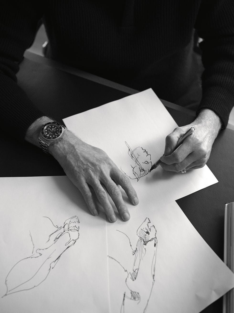 james cameron cover story esquire 46 in tutto il servizio abiti personali orologio rolex, oyster perpetual rolex deepsea in acciaio oystersteel con disco della lunetta cerachrom in ceramica nera e bracciale oyster