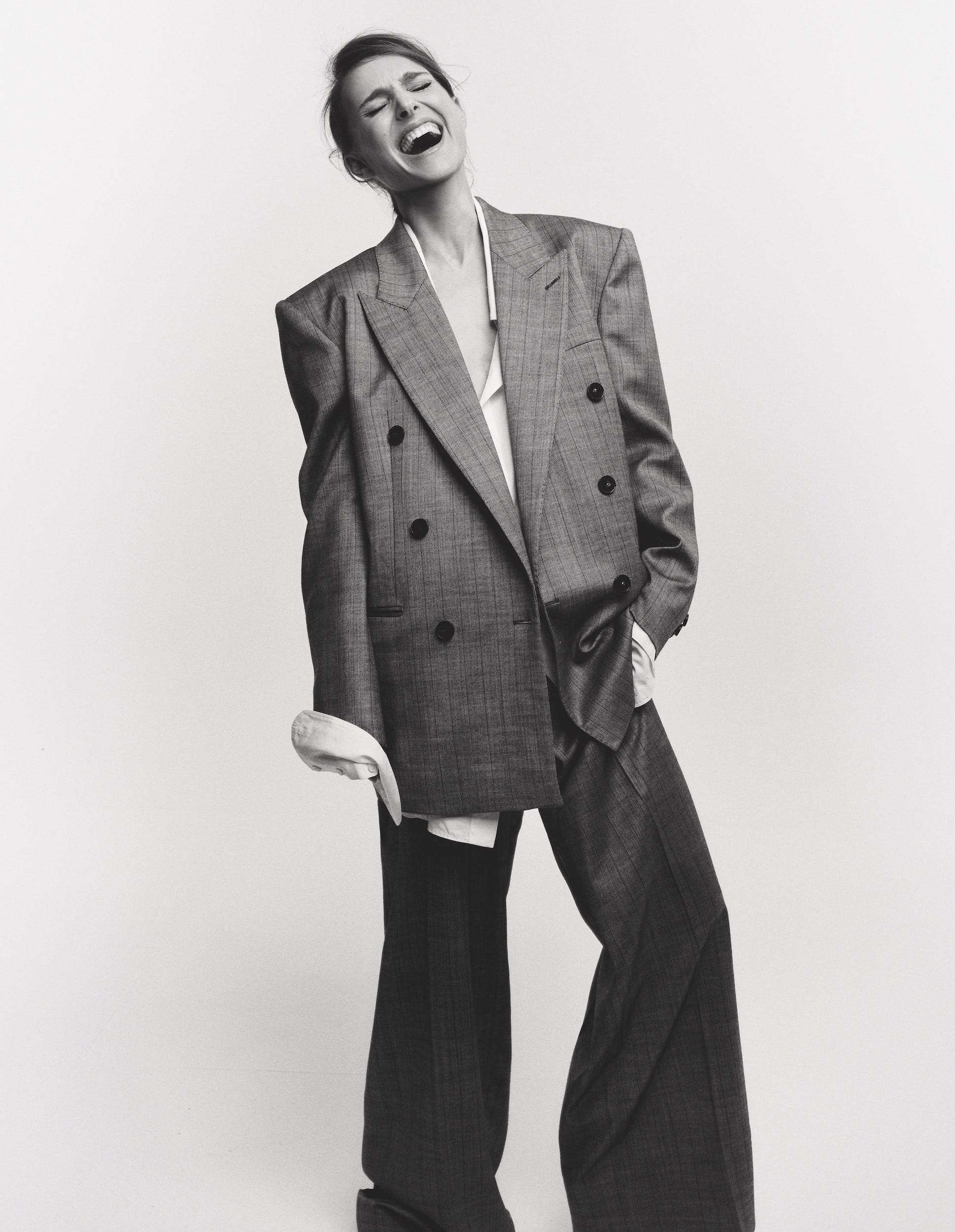 a model showcasing oversized fashion attire