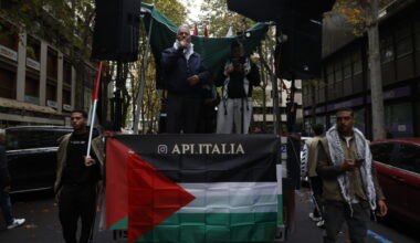 Mohammad Hannoun durante una manifestazione per la Palestina a Milano Foto Marco Ottico/Lapresse
