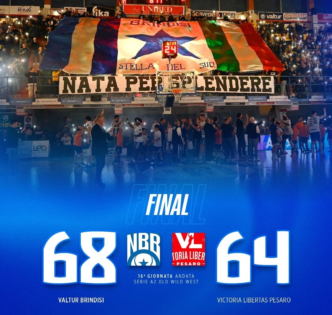 Valtur Brindisi vince la battaglia con Pesaro e si prende la vetta