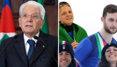 Il presidente Mattarella consegna il tricolore ai portabandiera di Milano-Cortina: Brignone, Pellegrino, Fontana, Mosaner