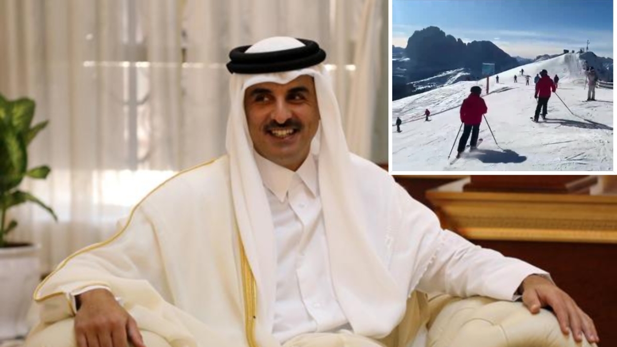 La scorta dell'emiro Al Thani a scuola di sci in Val Gardena: «Presto una vacanza sulla neve in Italia»