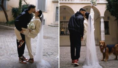 Valentina Vignali e Fabio Stefanini si sono sposati in tuta e Air Jordan