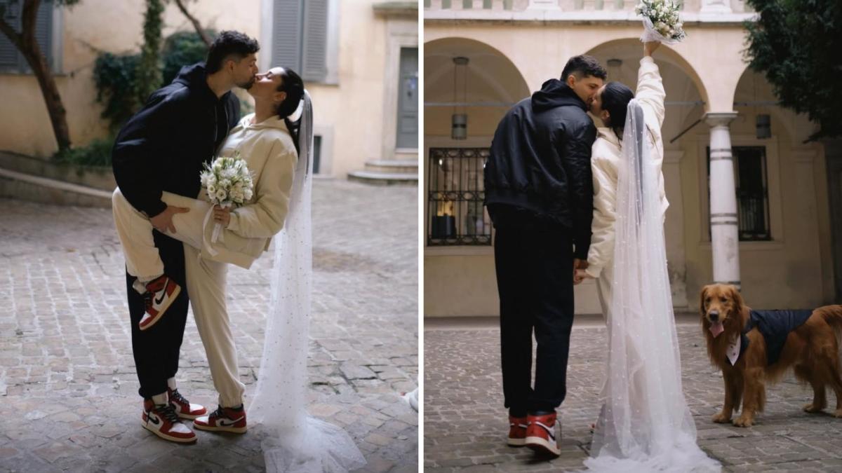 Valentina Vignali e Fabio Stefanini si sono sposati in tuta e Air Jordan