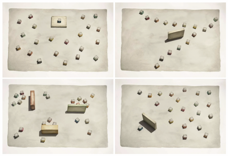 Marco Palmieri, Pregiudizi (Potere/Scelta/Paesaggi/Difesa), stampa a getto d’inchiostro su carta Hahnemüle montata su alluminio, dim. 27 x 40,5 cm, ed. di 7