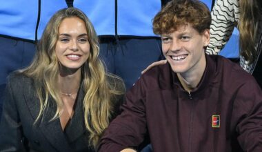 Jannik Sinner of Italy and Laila Hasanovic at the end of the final men