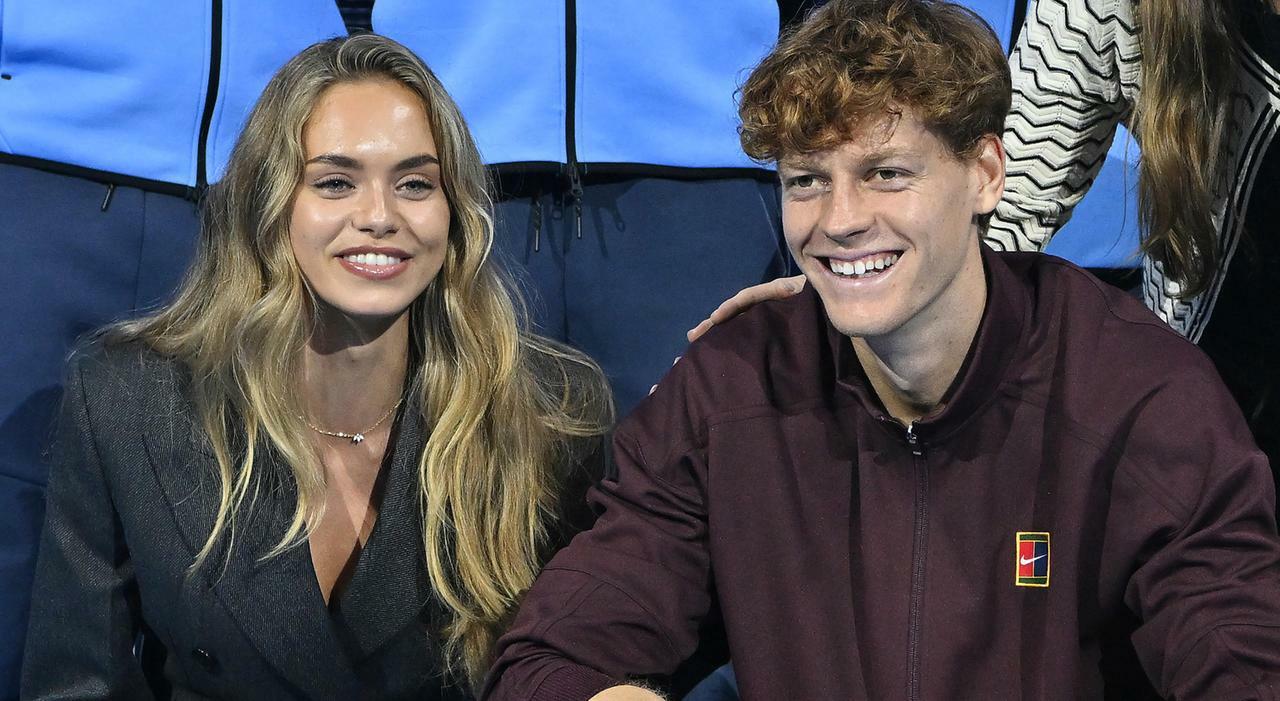 Jannik Sinner of Italy and Laila Hasanovic at the end of the final men