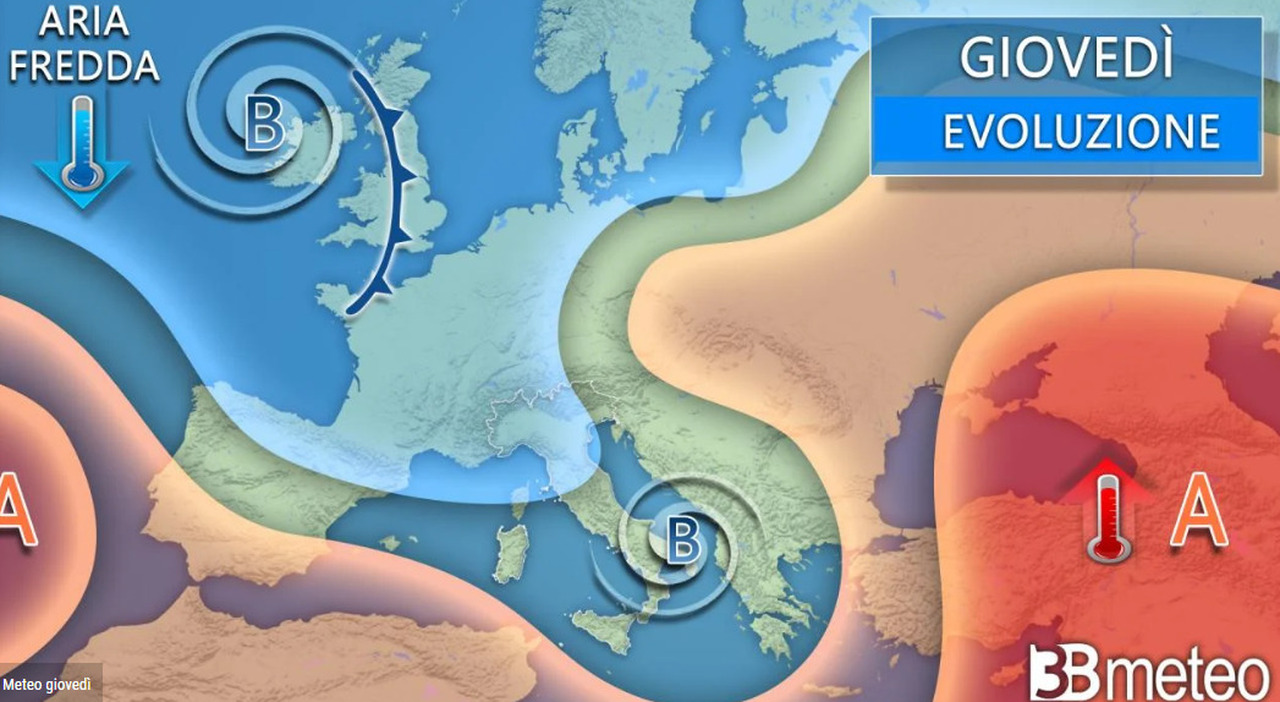 temperature in calo con pioggia e neve a bassa quota. Acqua alta a Venezia (con possibili sollevamenti del Mose). Previsioni