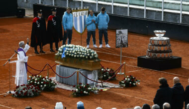 Camera ardente di Nicola Pietrangeli al Foro Italico. FOTO FRACASSI/TOIATI. Nella foto: Davide Fracassi/Ag.Toiati