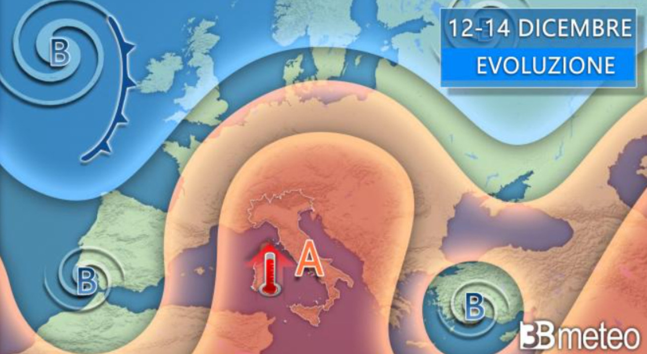 Previsioni meteo verso Natale, super anticiclone tropicale sull'Italia: l'inverno anomalo con punte di 20°C, ecco dove - Il Messaggero