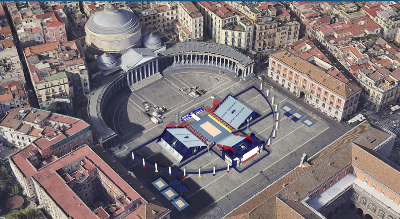 Eurovolley 2026, la finale a Napoli in piazza Plebiscito: ecco il rendering