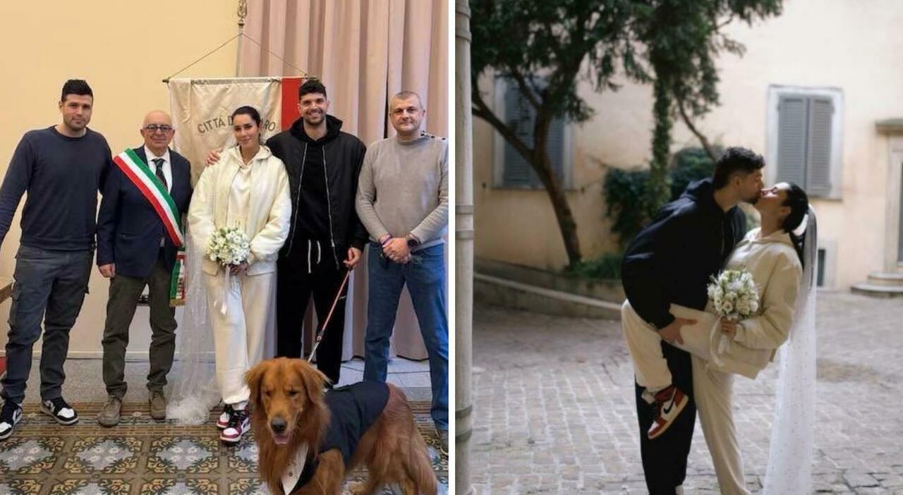 i due cestisti si sposano a Pesaro. Rito civile in tuta e scarpe da ginnastica