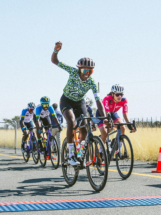 Xaverine Nirere, che vincendo la terza tappa ha conquistato il Windhoek Women Tour