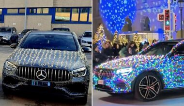 Addobba l'auto per Natale, ma la Polizia non gradisce: multato