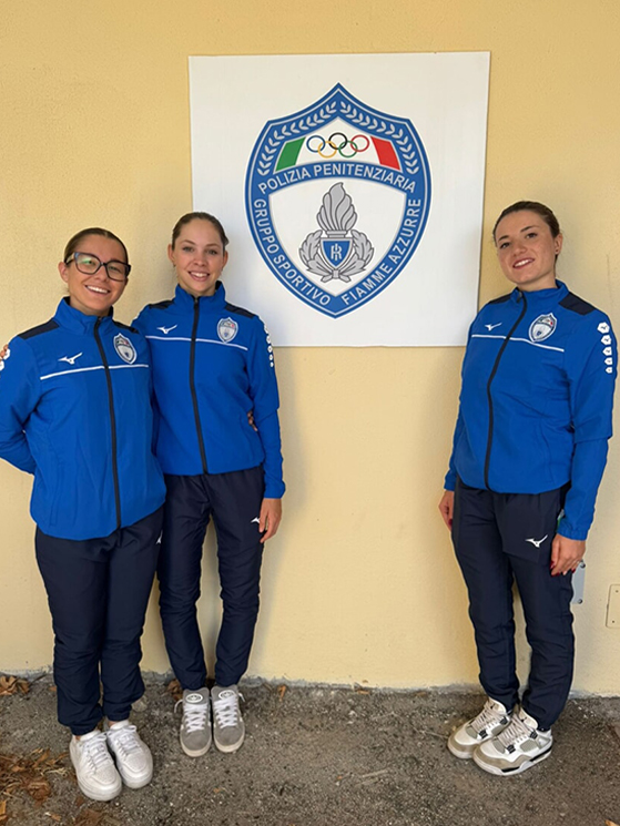 A ottobre Pegolo, Baima e Sanarini sono entrate nel gruppo sportivo delle Fiamme Azzurre (foto Pordenone Today)