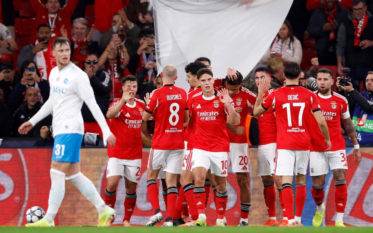 Benfica Napoli 2-0, gol e highlights: decidono Rios e Barreiro