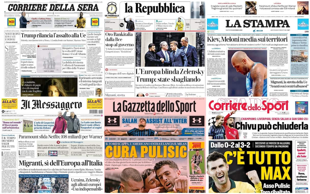 Le prime pagine dei quotidiani di oggi 9 dicembre: la rassegna stampa - Sky TG24