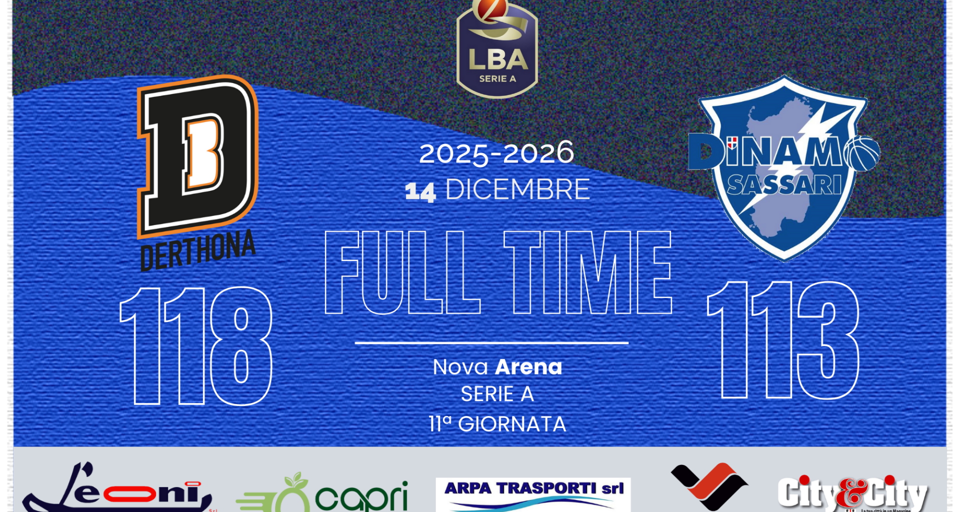 Full Time Tortona - Dinamo 14/12/25