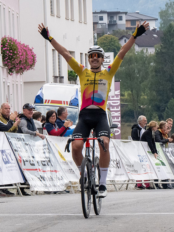 Konychev ha chiuso il 2025 con quattro vittorie. Qua l'ultima in Austria a fine settembre (foto Team Voralberg/Reinhard Eisenbauer)