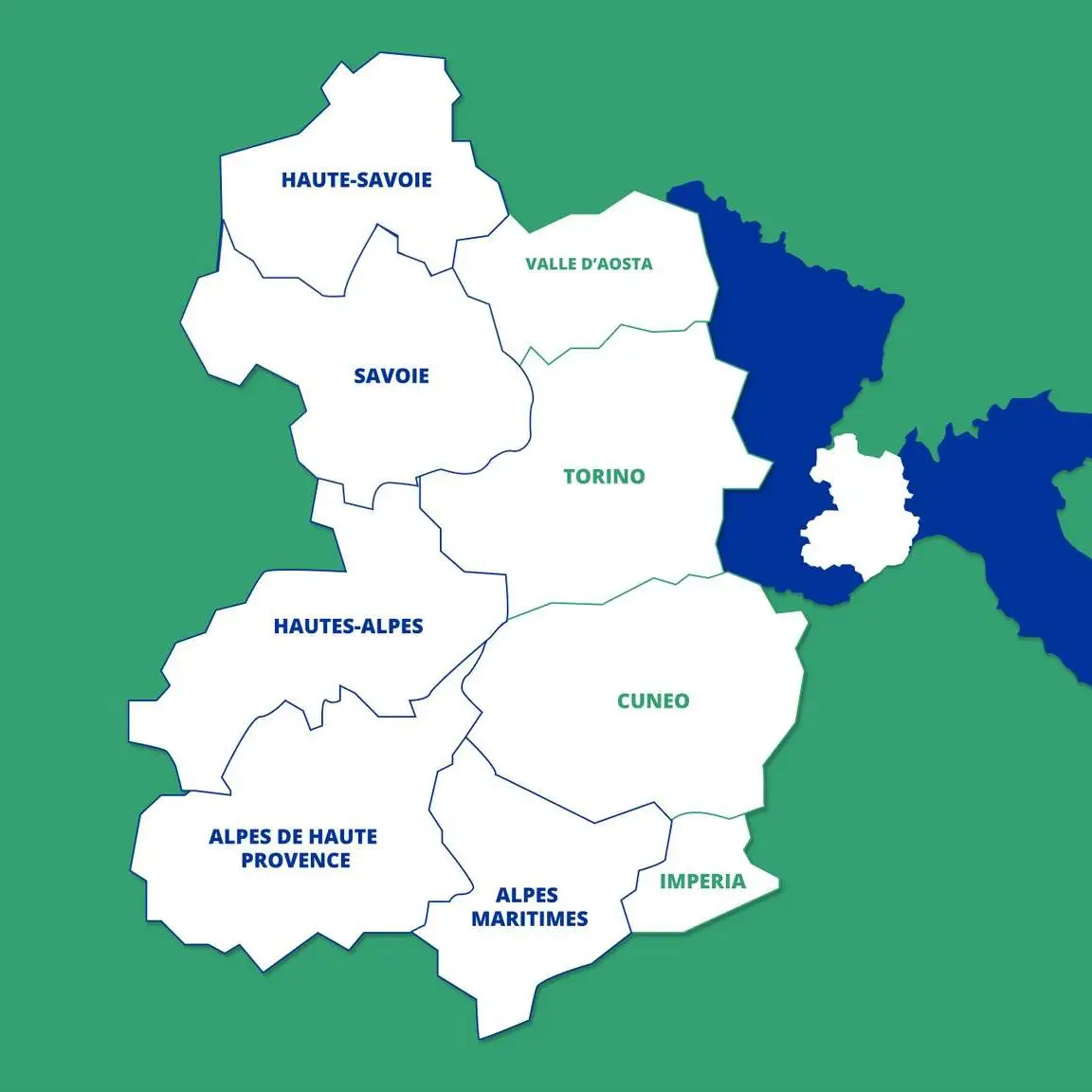 RivierALP dalle Alpi al Mediterraneo mappa