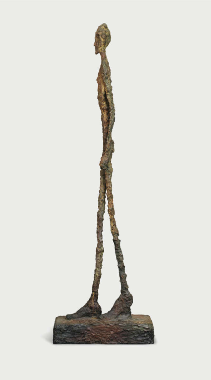 Alberto Giacometti, Homme qui marche (1947; bronzo, 170 x 23 x 53 cm; Zurigo, Alberto Giacometti Stiftung)