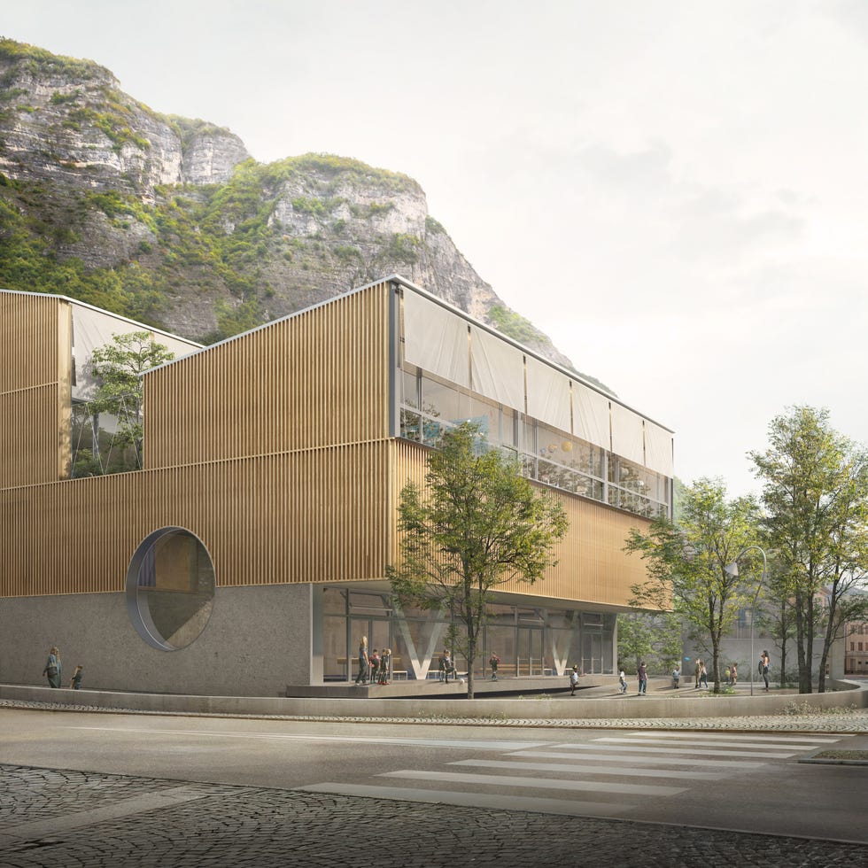 modern architectural structure with natural surroundings