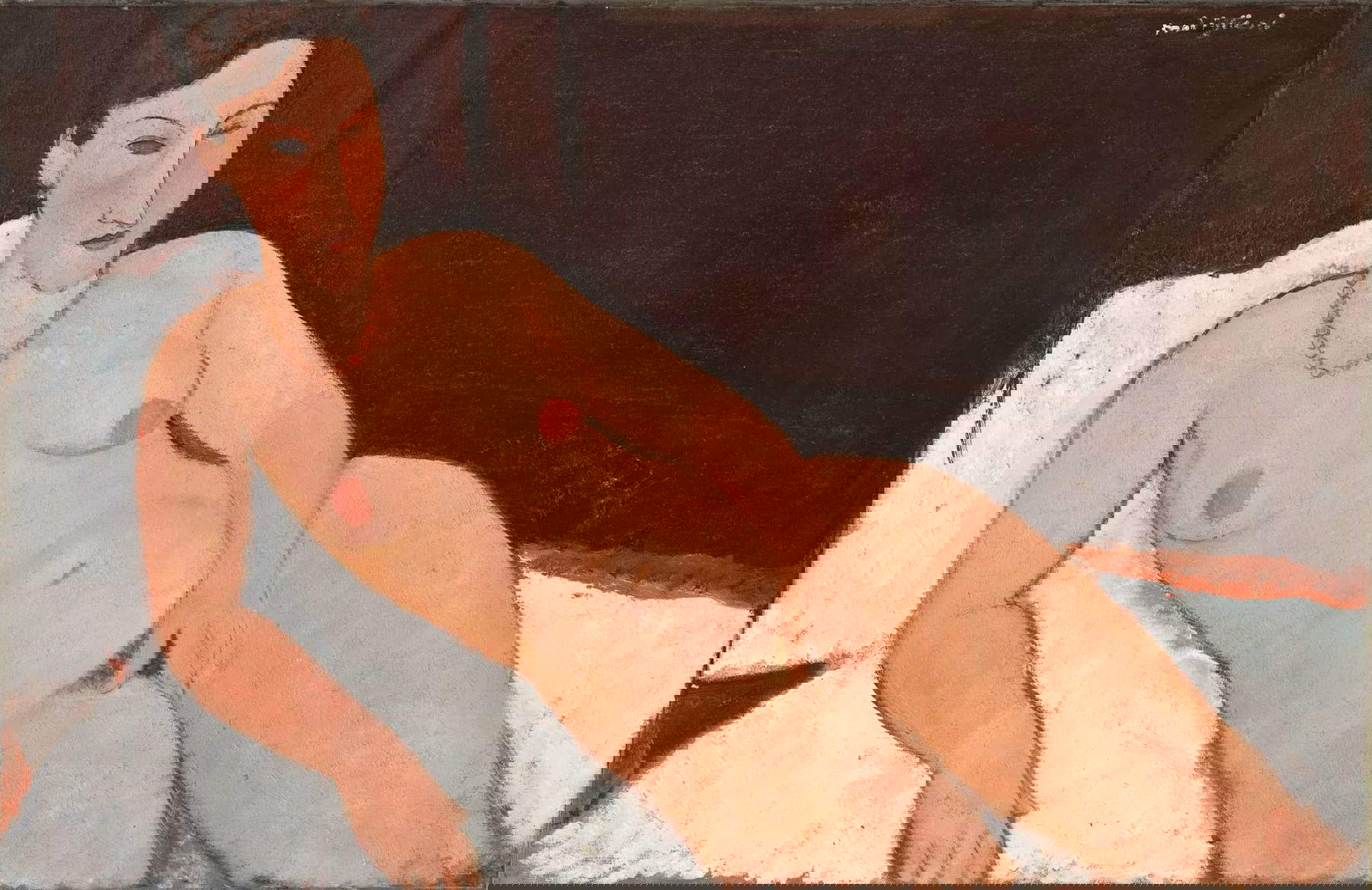 Amedeo Modigliani, Nu au collier de corail (1917; olio su tela, 66,5 × 101,1 cm; Oberlin, Allen Memorial Art Museum, Oberlin College, Ohio). Foto © Allen Memorial Art Museum, Oberlin College, Ohio