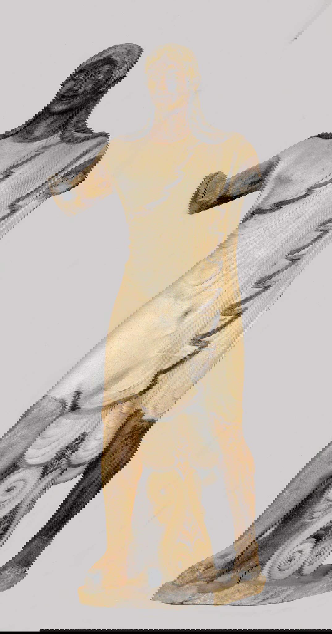 Arte etrusca, Apollo di Veio (510-500 a.C.; terracotta dipinta, altezza 180 cm; Roma, Museo Nazionale Etrusco di Villa Giulia)