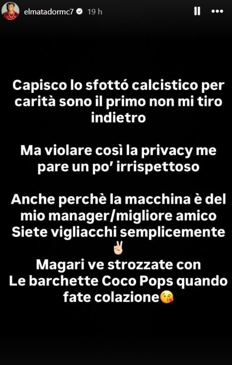 Foto stories instagram elmatadormc7 Auto imbrattata el matador mc (foto stories instagram) 1