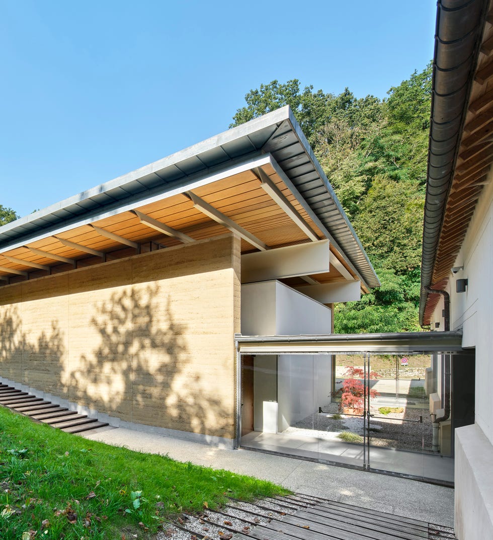 modern architectural structure with natural elements