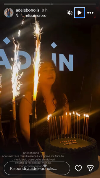 Adele Bonolis al suo compleanno dei 18 anni