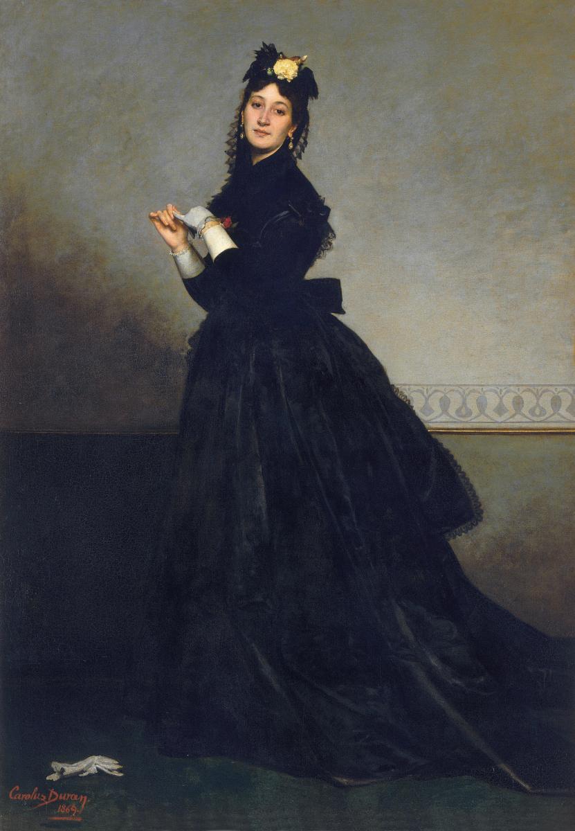 Carolus-Duran, La dame au gant (1869; olio su tela, 228 x 164 cm; Parigi, Musée d'Orsay)