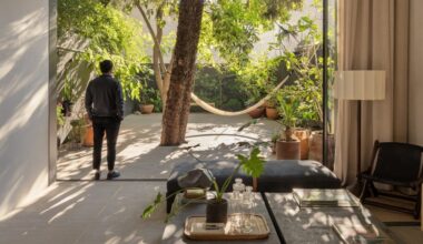 Una townhouse disegnata intorno agli alberi