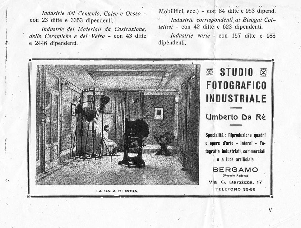 Francis Elia Da Re, pubblicità del laboratorio fotografico di famiglia, nonno Umberto. Dopo 60 anni di attività Brunel Foto di via Masone a Bergamo Chiude il 31 dicembre 2025