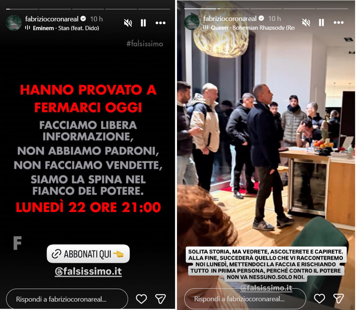 corona falsissimo si ferma