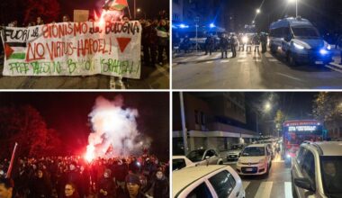 Virtus Hapoel, 200 attivisti alla manifestazione oggi a Bologna, traffico in tilt sui viali: “Fuori i sionisti”