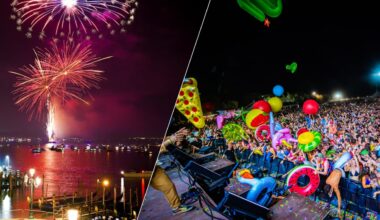 fuochi d'artificio in bacino, la festa "a caso" a Mestre