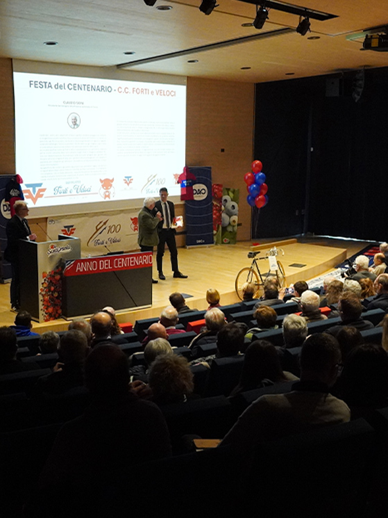 I festeggiamenti per i 100 anni del Forti e Veloci presso l'Auditorium Sant'Orsola di Cirè di Pergine