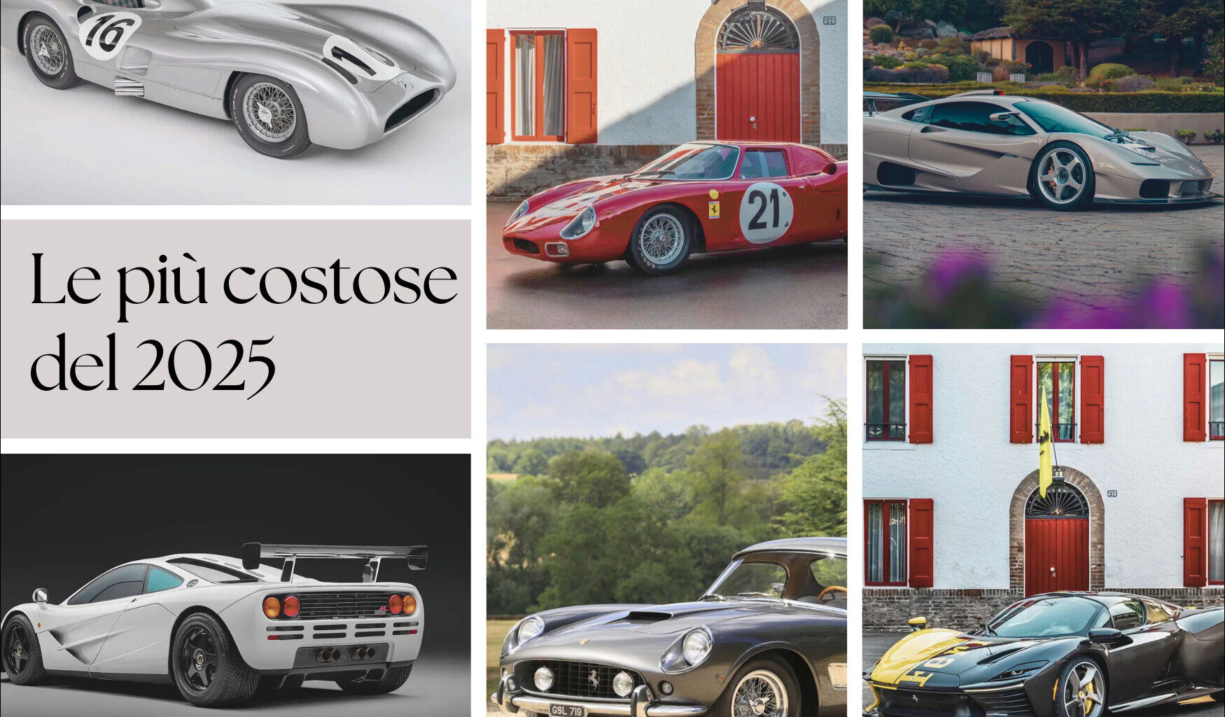 Le auto più costose del mondo nel 2025