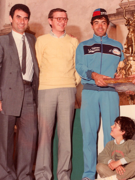 E' l'edizione 1984, vinta da Renato Piccolo. Primo a sinistra Ezio Piccoli, vincitore nel 1965 e organizzatore